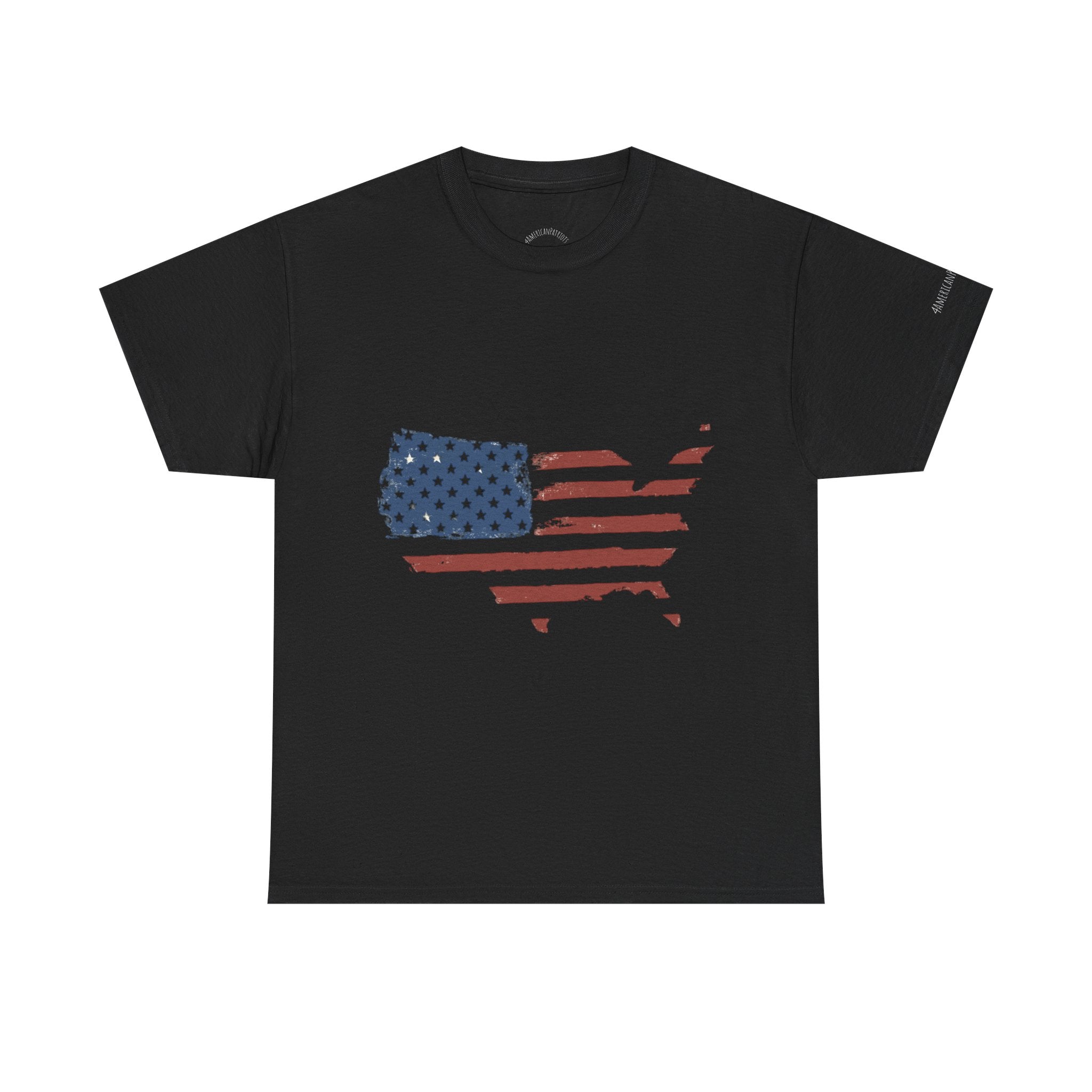 Black t-shirt with American flag design 