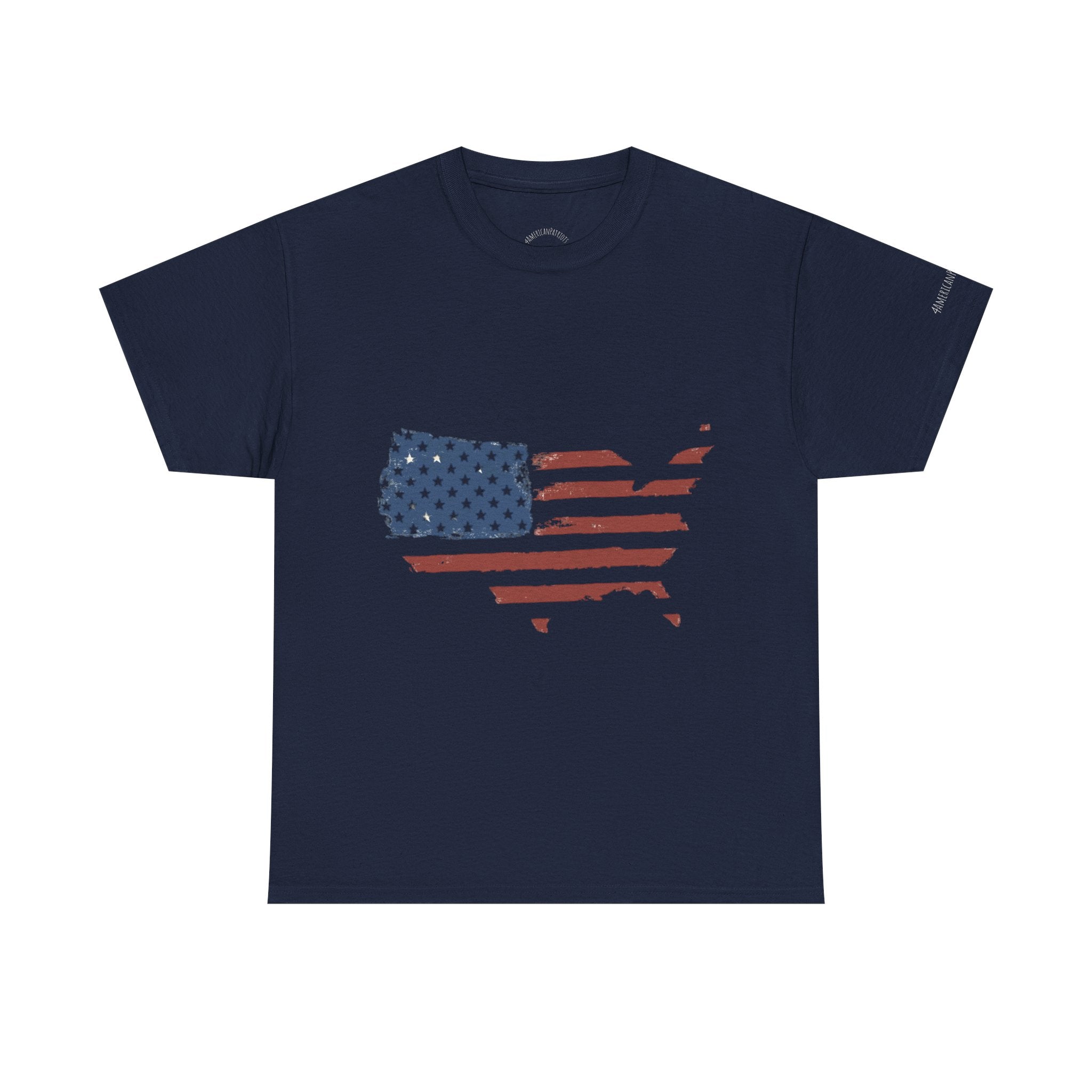 Navy blue t-shirt with a graphic design 